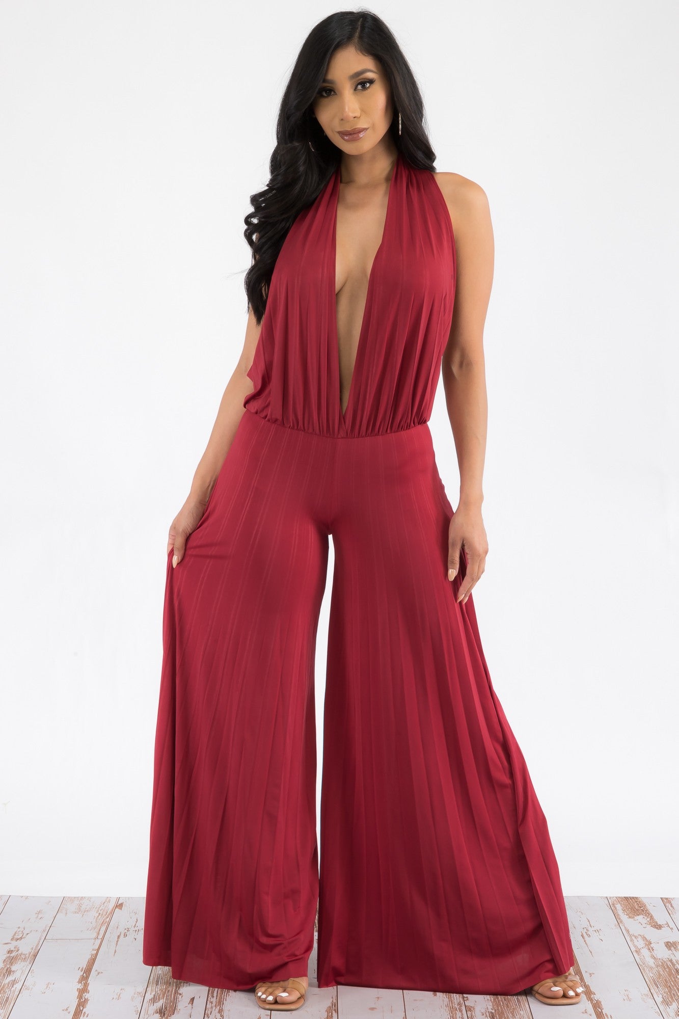 J259 - DEEP V-NECK JUMPSUIT