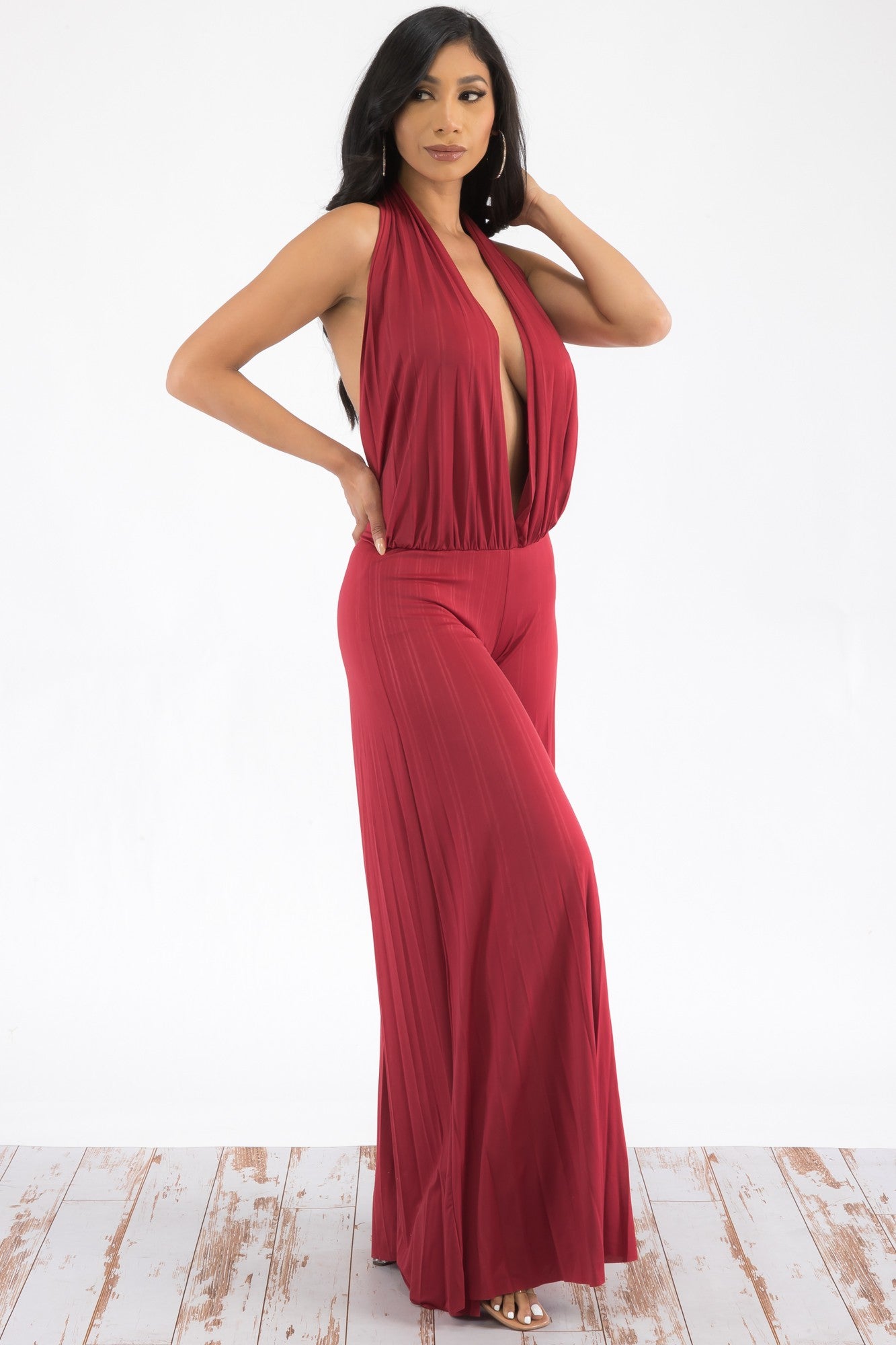 J259 - DEEP V-NECK JUMPSUIT