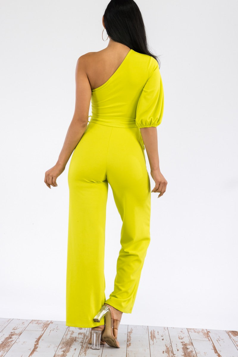 HH667R-SL-NEW - ONE SHOULDER JUMPSUIT