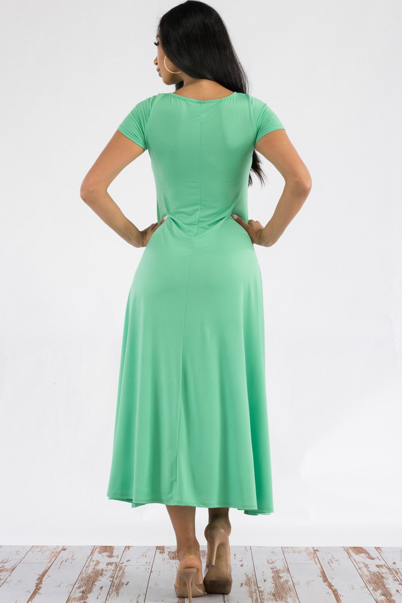 SAN144R-SL-N - VESTIDO MAXI MANGA CORTA