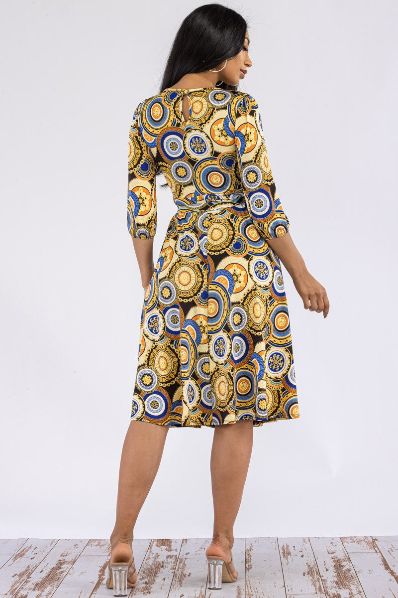 HH583R-RING - VESTIDO MIDI CON LAZOS