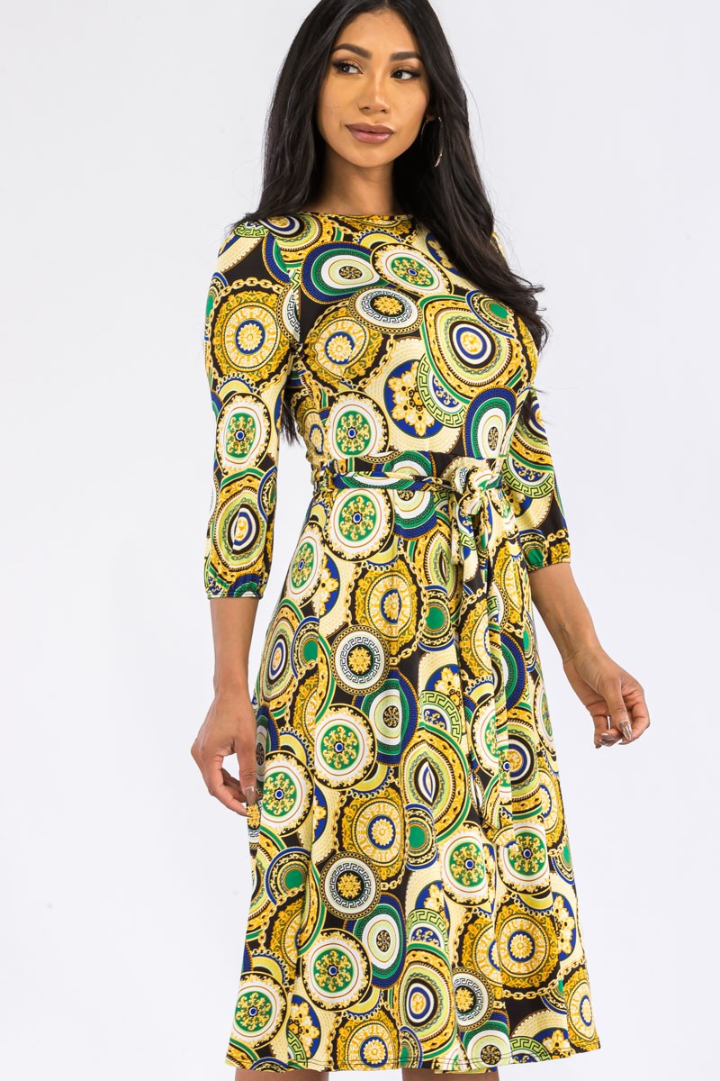 HH583R-RING - VESTIDO MIDI CON LAZOS
