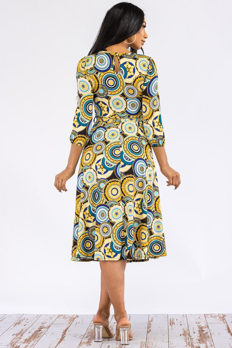 HH583R-RING - VESTIDO MIDI CON LAZOS