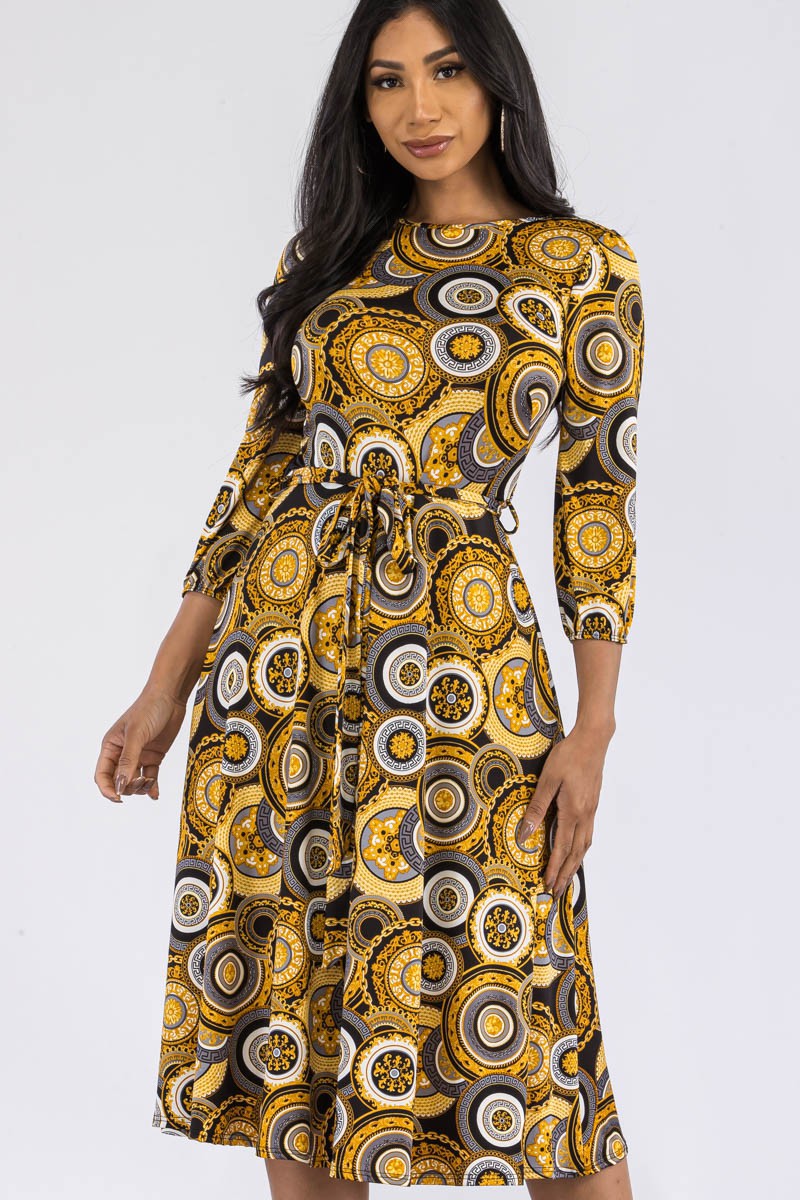 HH583R-RING - VESTIDO MIDI CON LAZOS