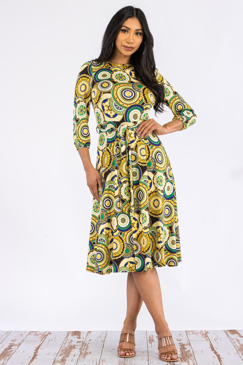 HH583R-RING - VESTIDO MIDI CON LAZOS