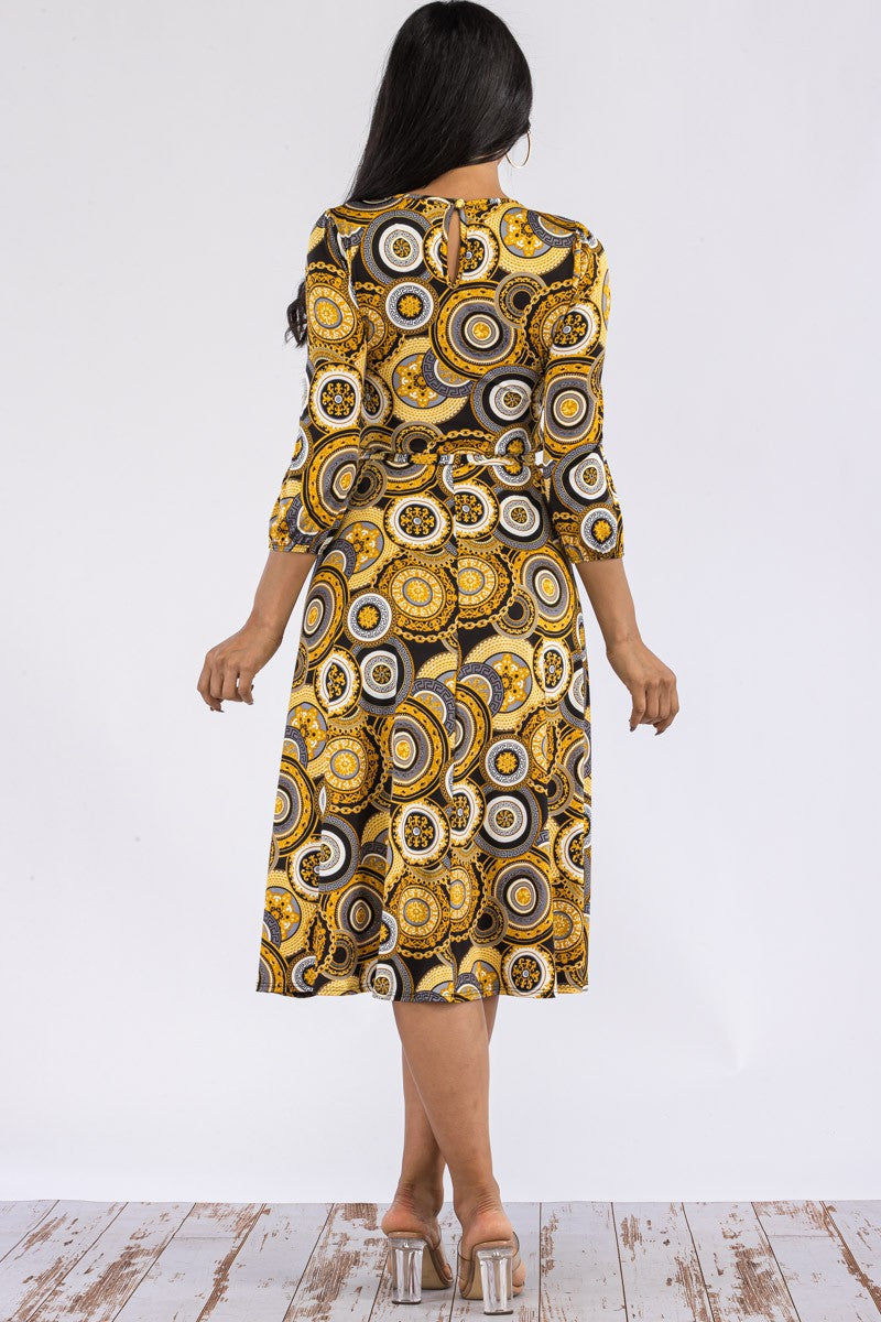 HH583R-RING - VESTIDO MIDI CON LAZOS
