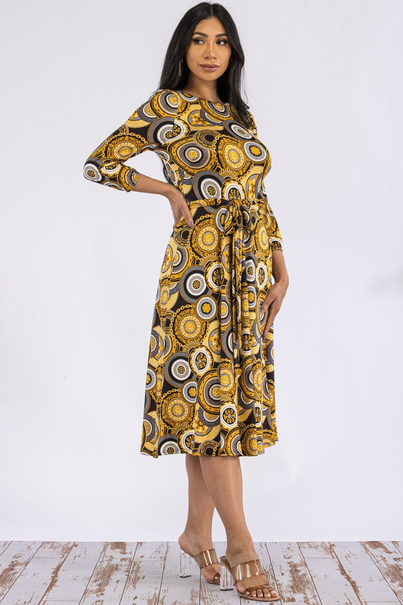 HH583R-RING - VESTIDO MIDI CON LAZOS