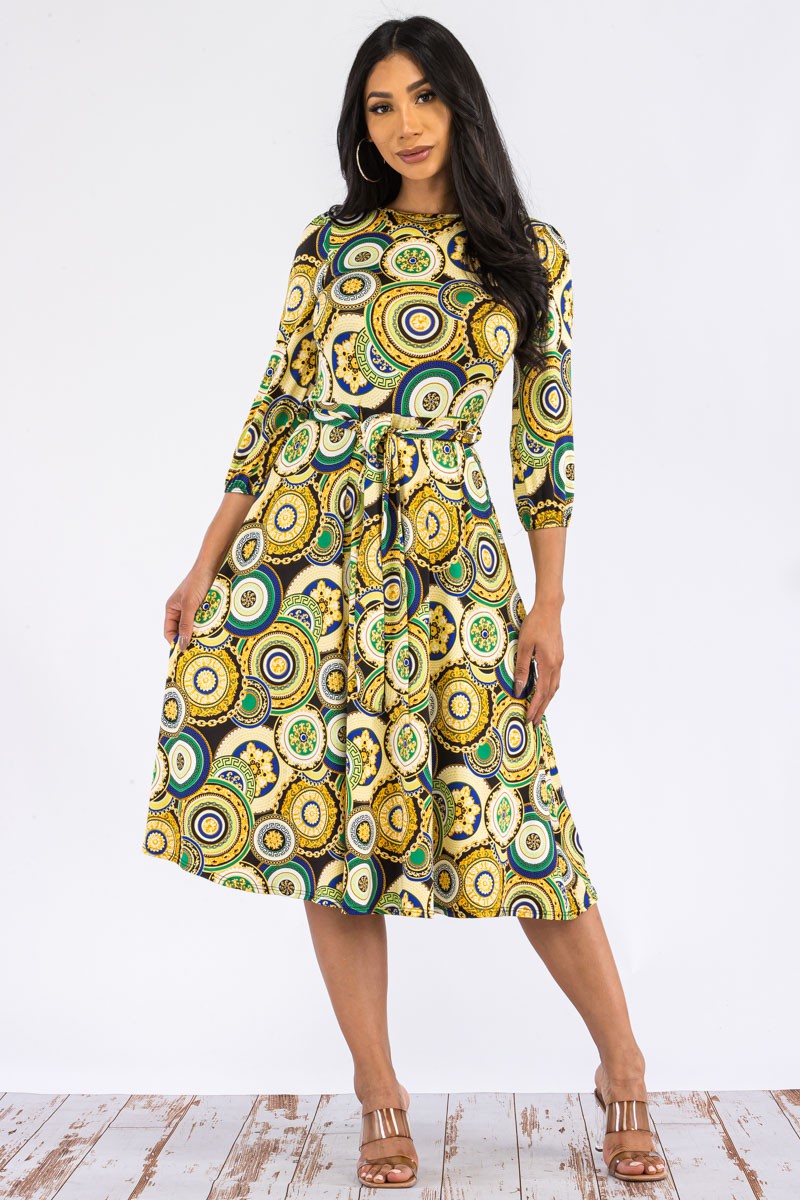 HH583R-RING - VESTIDO MIDI CON LAZOS