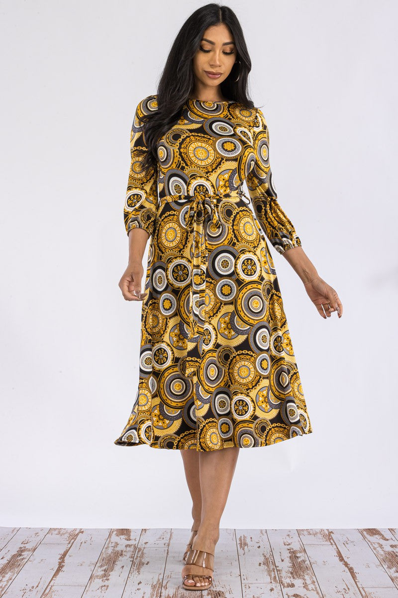 HH583R-RING - VESTIDO MIDI CON LAZOS