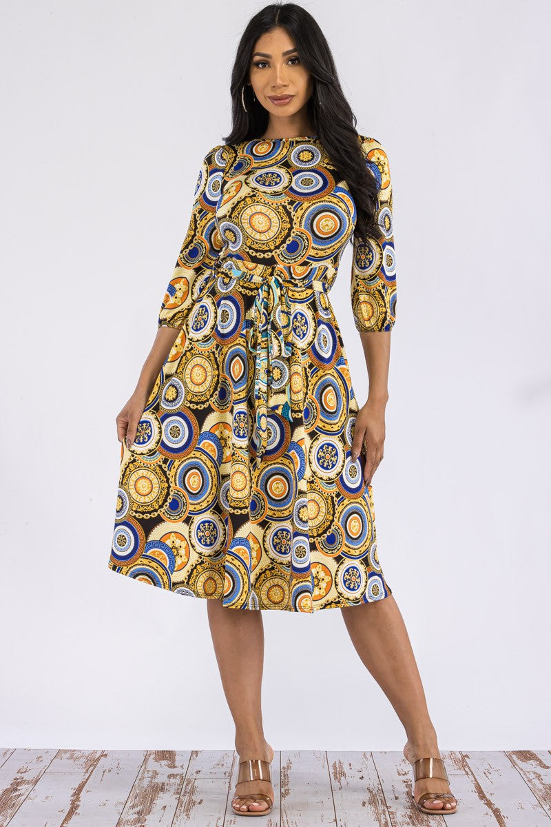 HH583R-RING - VESTIDO MIDI CON LAZOS