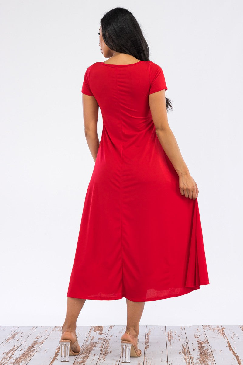 SAN144R-SL-N - VESTIDO MAXI MANGA CORTA