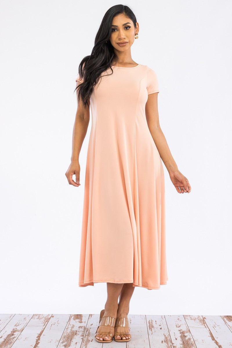 SAN144R-SL-N - VESTIDO MAXI MANGA CORTA
