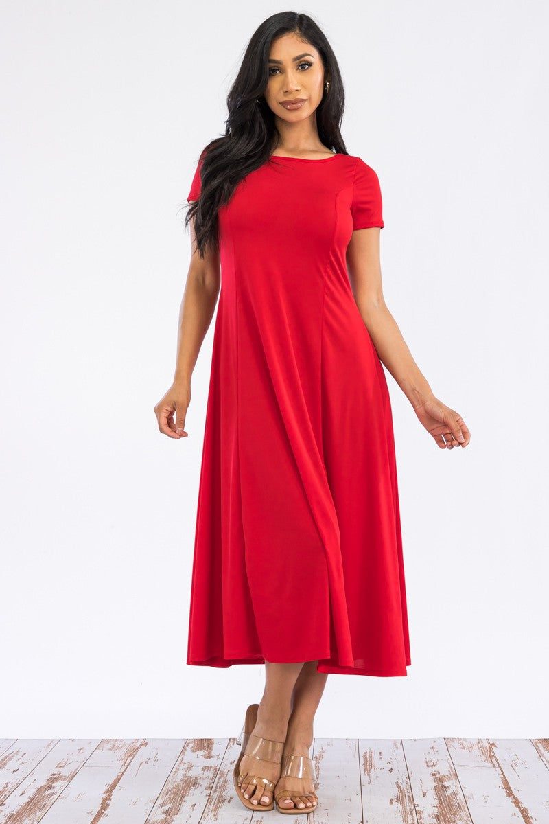 SAN144R-SL-N - VESTIDO MAXI MANGA CORTA