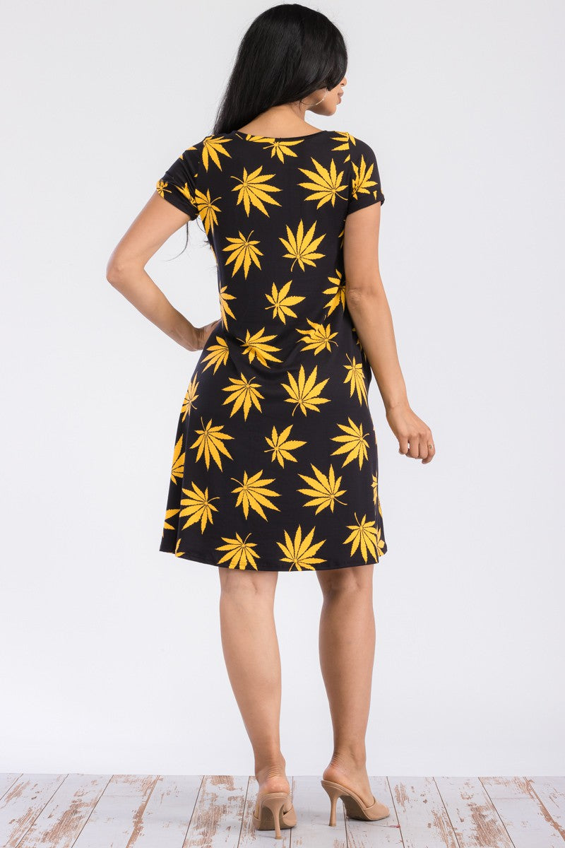 SAN136R-MARI - SHORT SLEEVE TUNIC DRESS