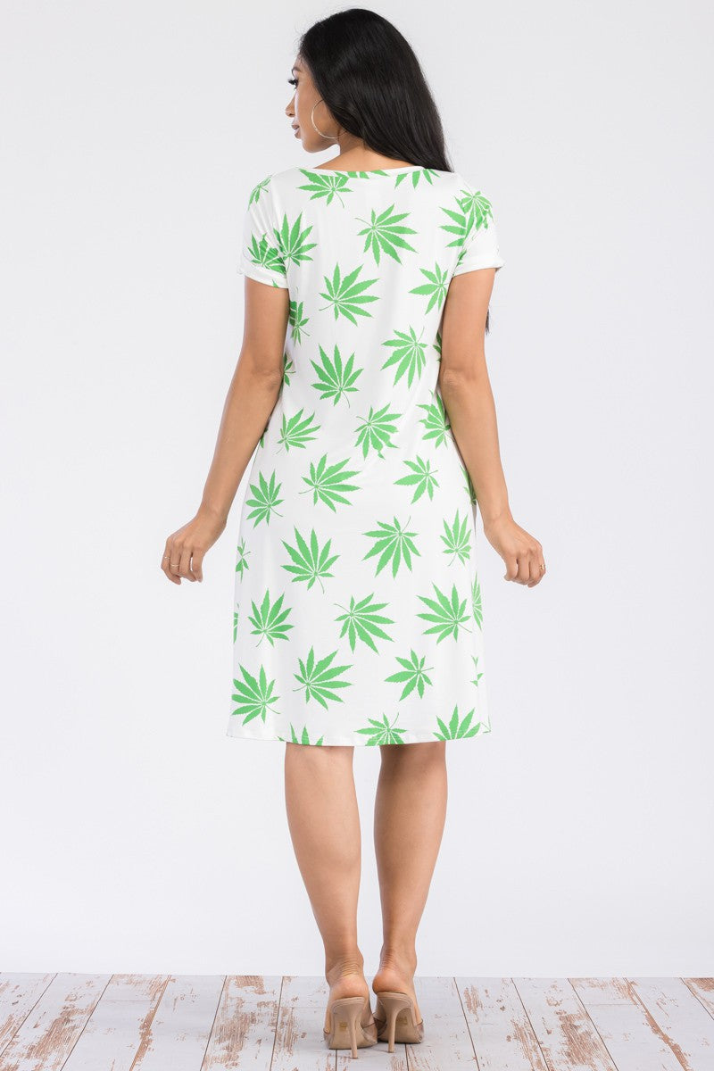 SAN136R-MARI - SHORT SLEEVE TUNIC DRESS
