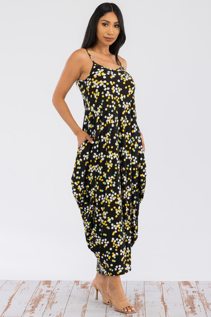 HH645X-MULTIDOTS - VESTIDO MAXI MANGA CORTA