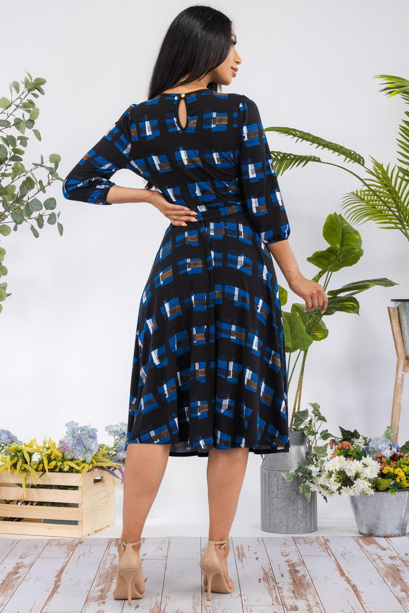 HH583X-NAVY - VESTIDO MIDI LAZADO