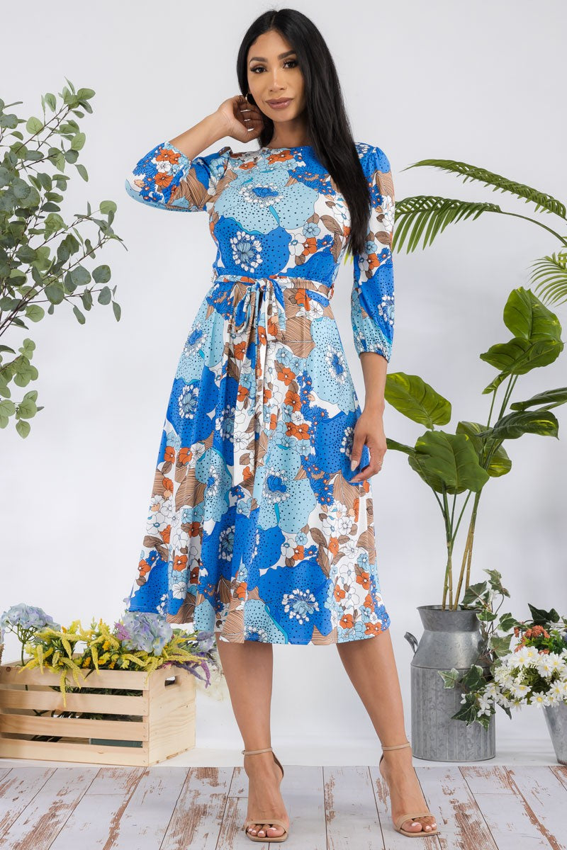 HH583X-BLOSSOM - VESTIDO MIDI CON LAZOS