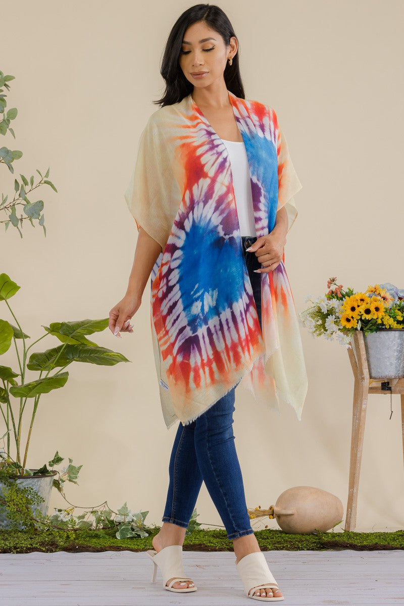 HDF3370 - TYE DIE OPEN FRONT KIMONO