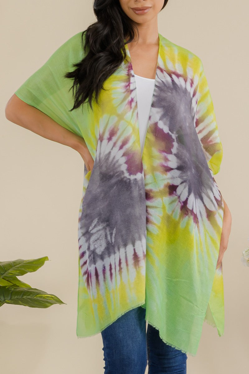 HDF3370 - TYE DIE OPEN FRONT KIMONO