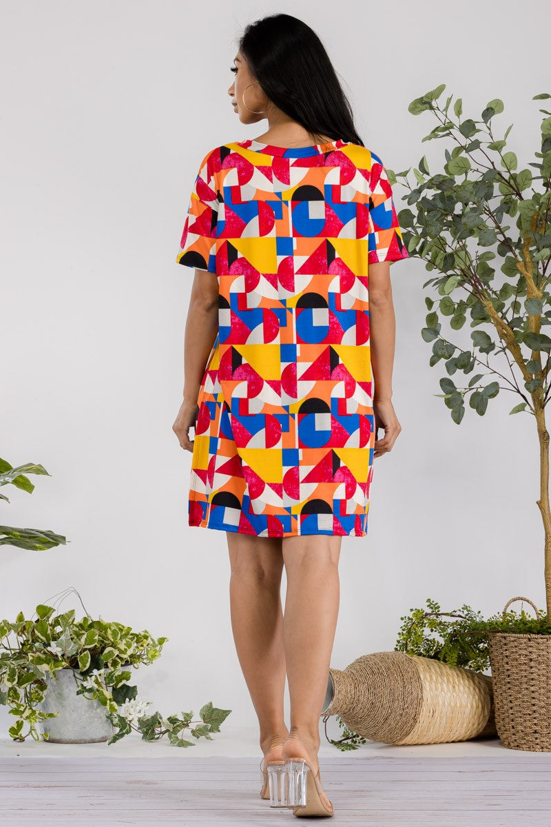 HH651X-ABSTRACT - PLUS SIZE 2 PC SOLID SHORT SET