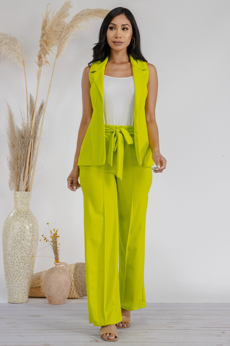 S25671-R - 2 PC VEST AND PANT SET