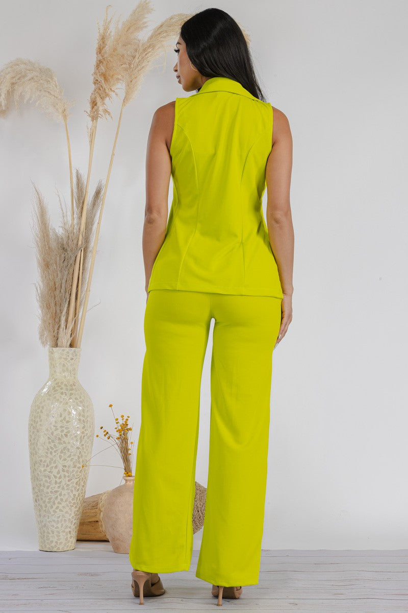 S25671-R - 2 PC VEST AND PANT SET