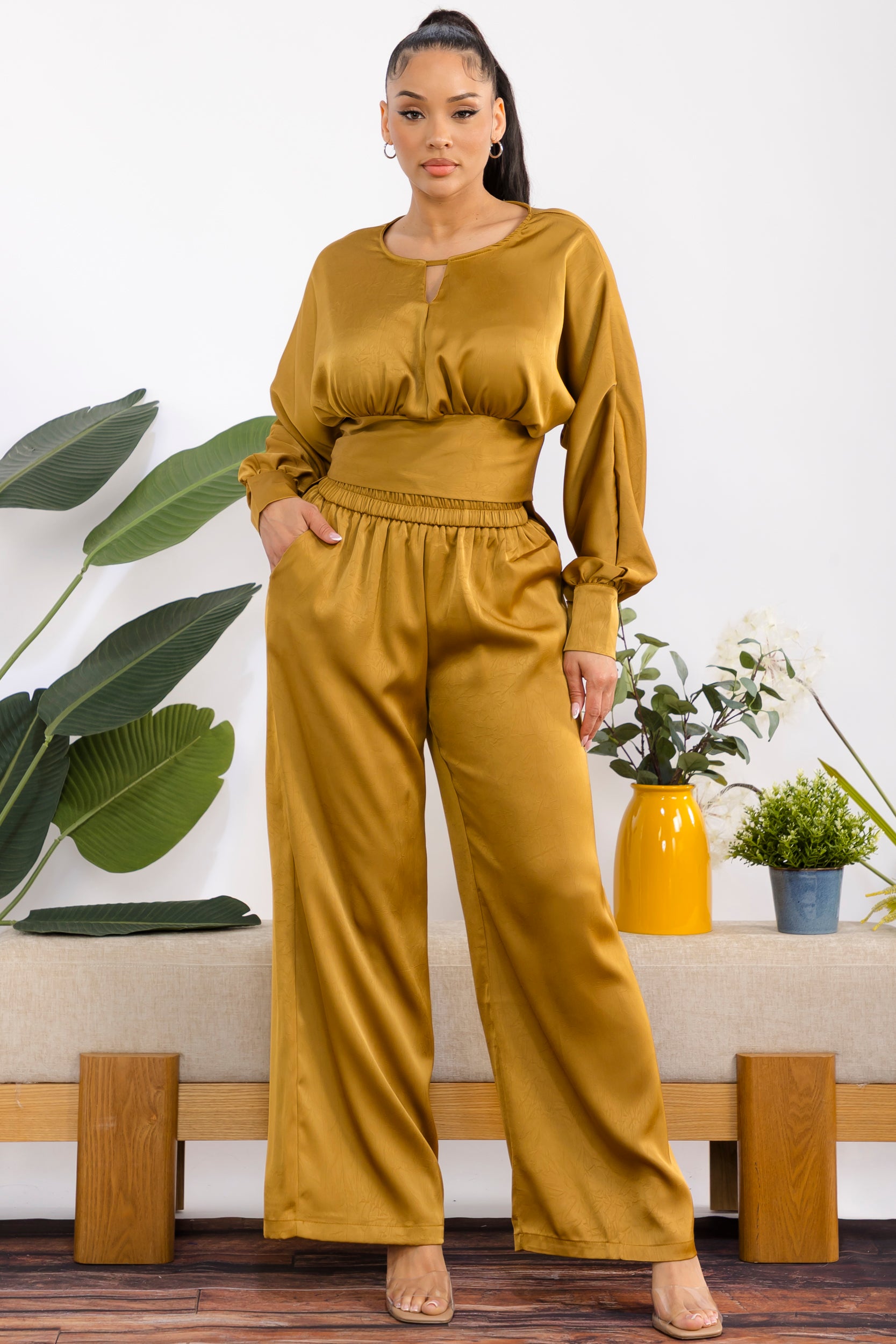 979 - Waist Detail Two-Piece Set