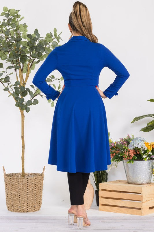HH744X-S Plus Crepe Hi-lo Cardigan