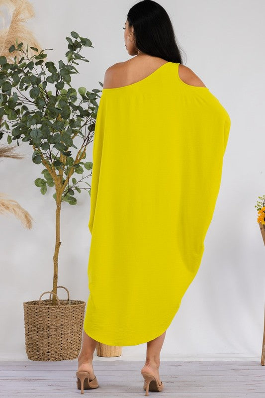 HH735R-S COLD SHOULDER DRESS