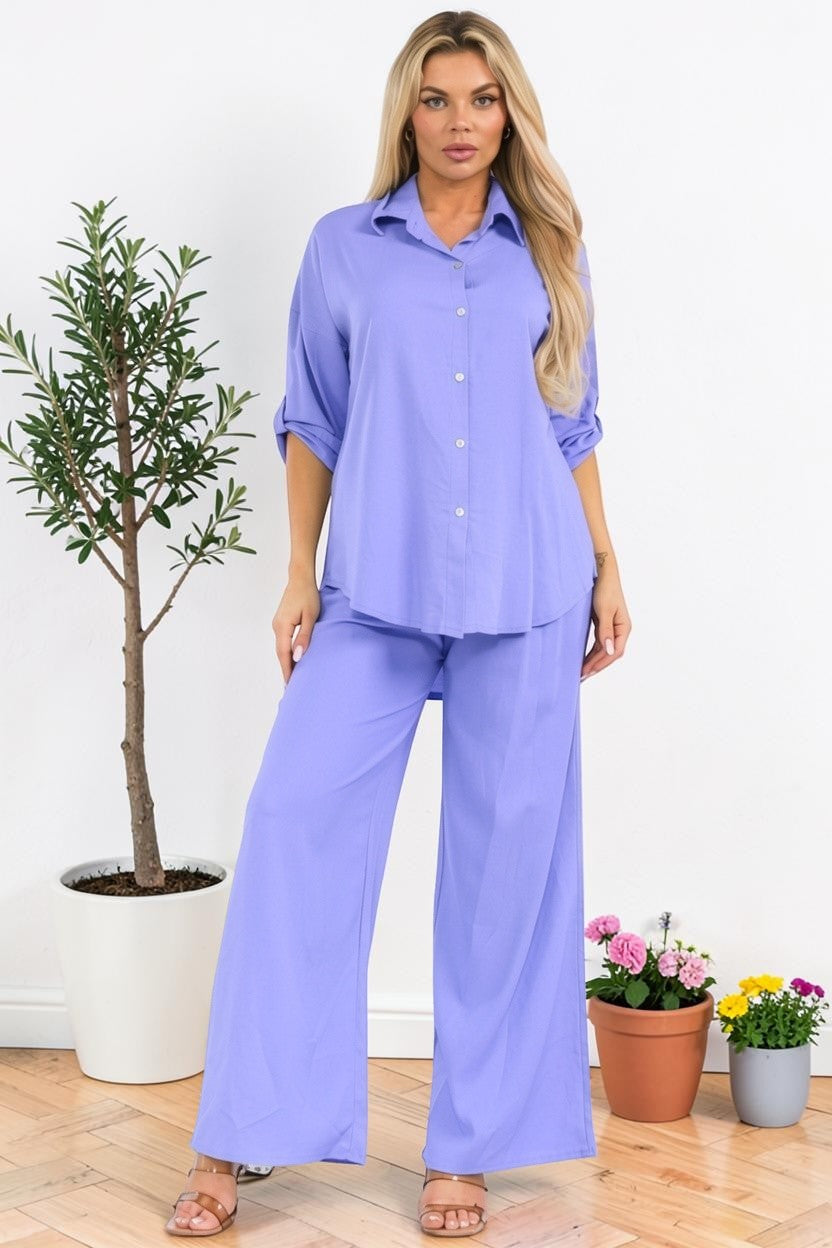 HH753-55-XS - Plus Size Relaxed Two-Piece Set