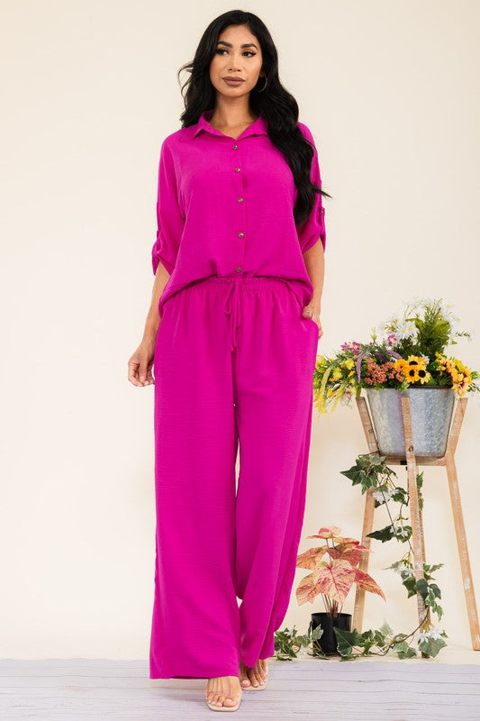 HH753-55R-S1 2PC COLLARD SHIRT AND PANT SET