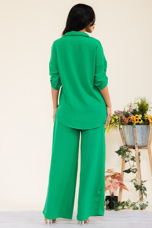 HH753-55R-S1 2PC COLLARD SHIRT AND PANT SET
