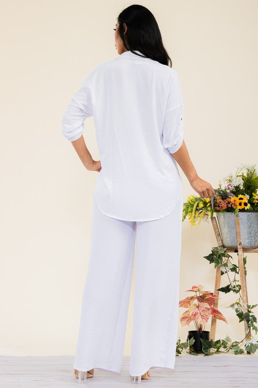 HH753-55R-S1 2PC COLLARD SHIRT AND PANT SET