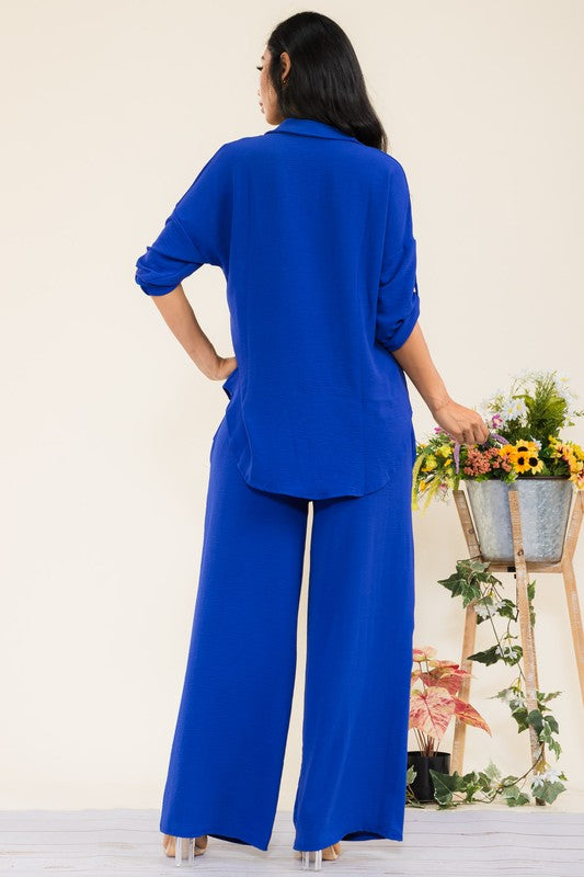 HH753-55R-S1 2PC COLLARD SHIRT AND PANT SET