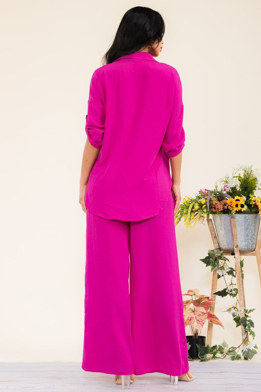 HH753-55R-S1 2PC COLLARD SHIRT AND PANT SET