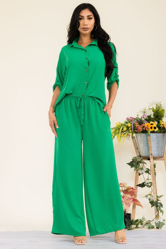 HH753-55R-S1 2PC COLLARD SHIRT AND PANT SET