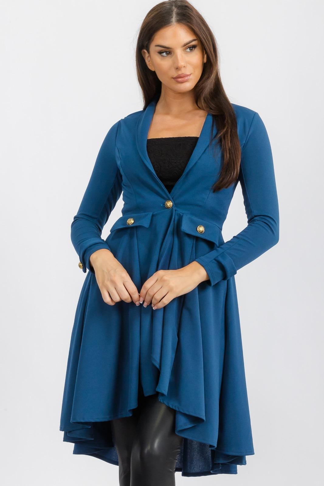 HH744R-S2 Crepe Hi-lo Cardigan