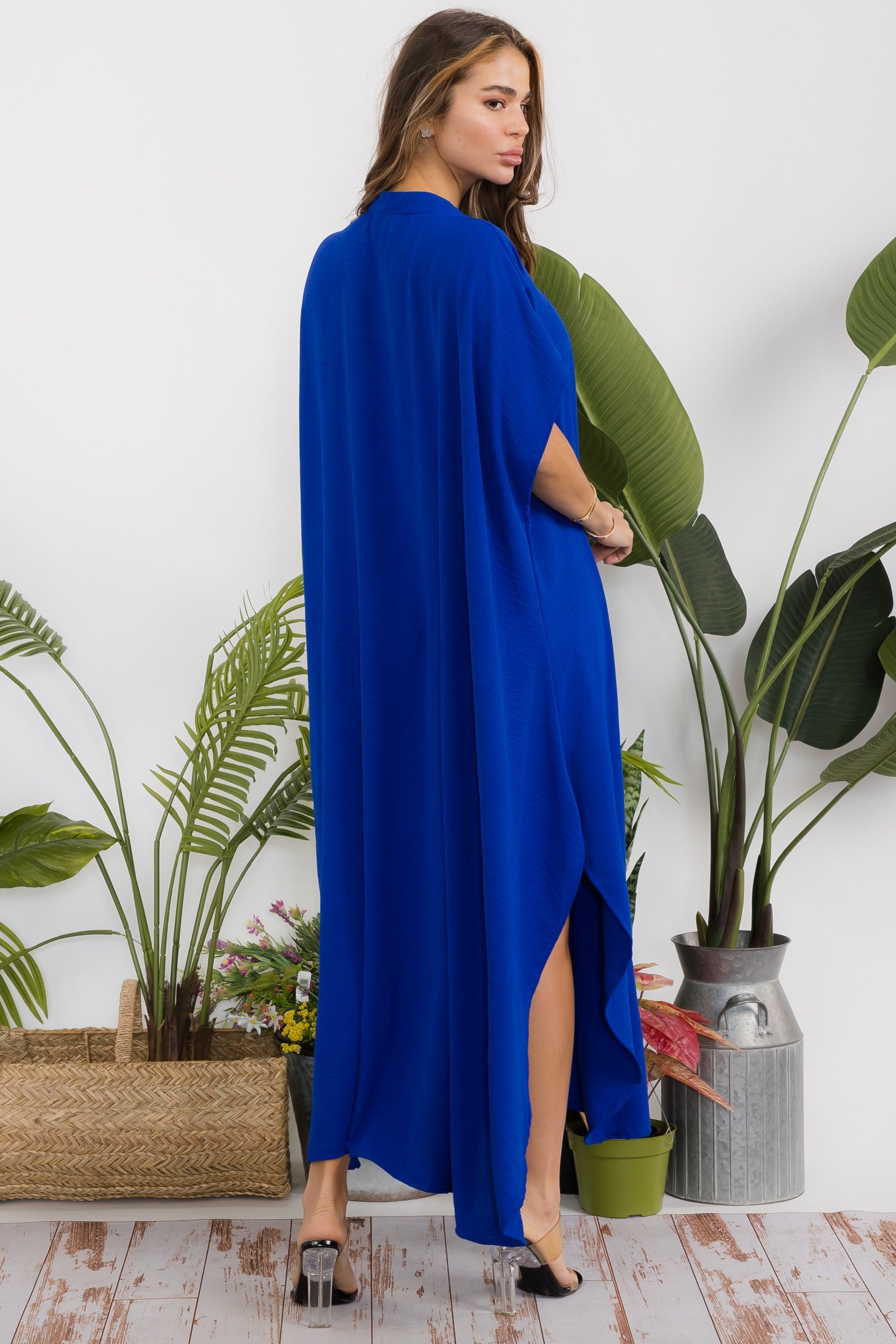 HH763R-S2 OVERSIZED BUTTON DOWN DRESS