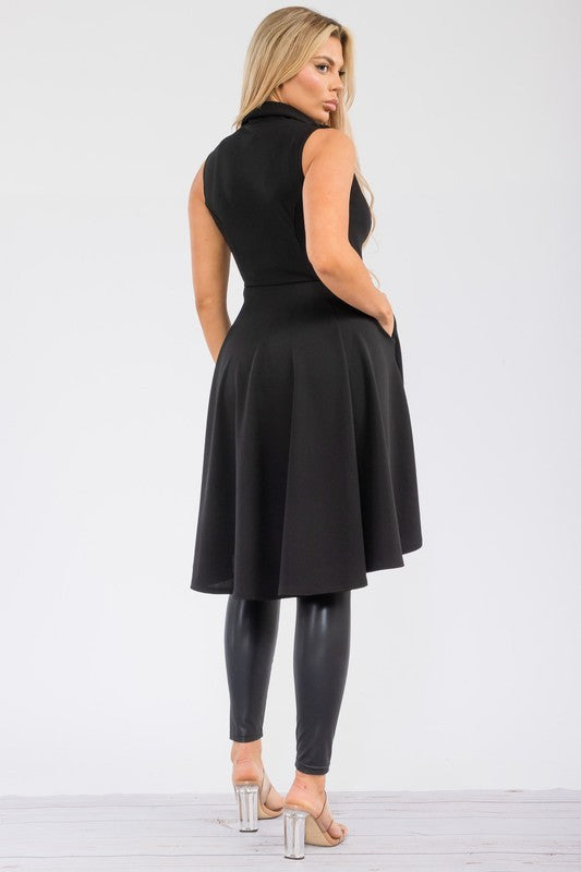 HH757R-S1 Sleeveless Hi-lo Cardigan