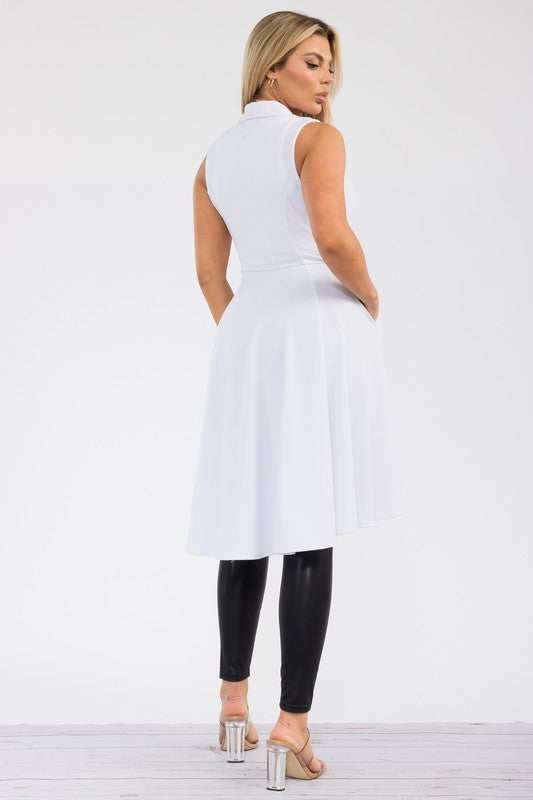 HH757R-S1 Sleeveless Hi-lo Cardigan