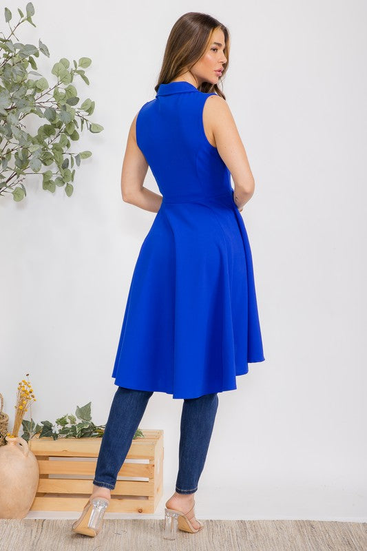 HH757R-S1 Sleeveless Hi-lo Cardigan