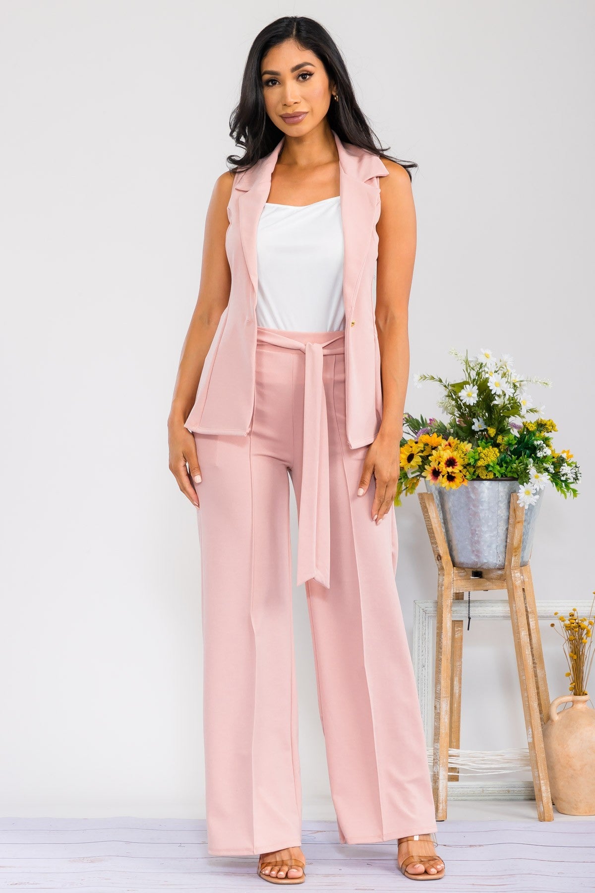 S25671-R - 2 PC VEST AND PANT SET