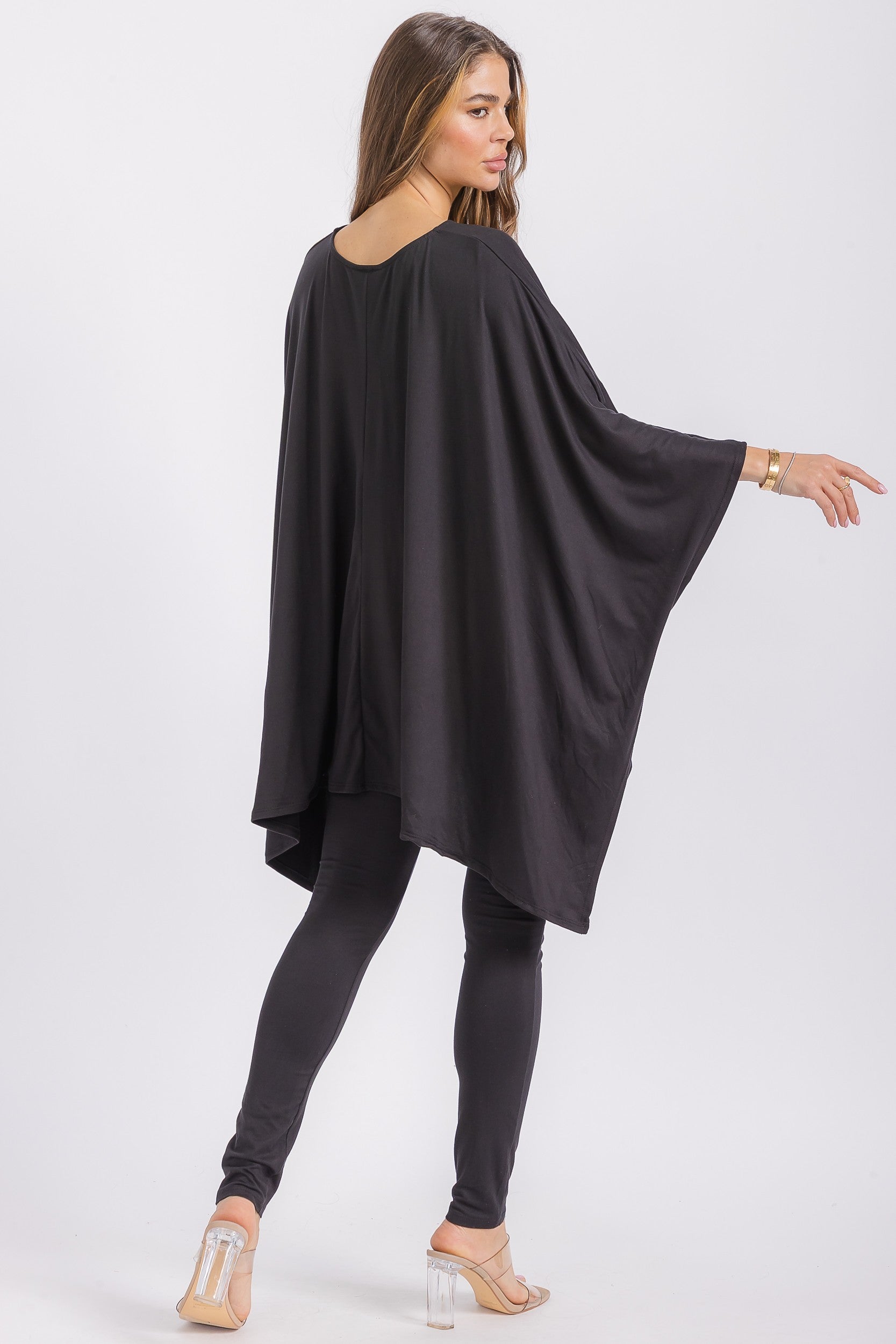 HH637R-S2 Oversized Batwing Top & Legging Set