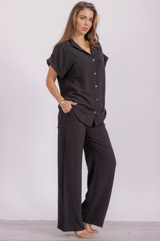 HH776X-S1 PLUS SIZE Two Pieces Shirt and Pants Set