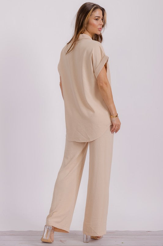 HH776X-S1 PLUS SIZE Two Pieces Shirt and Pants Set