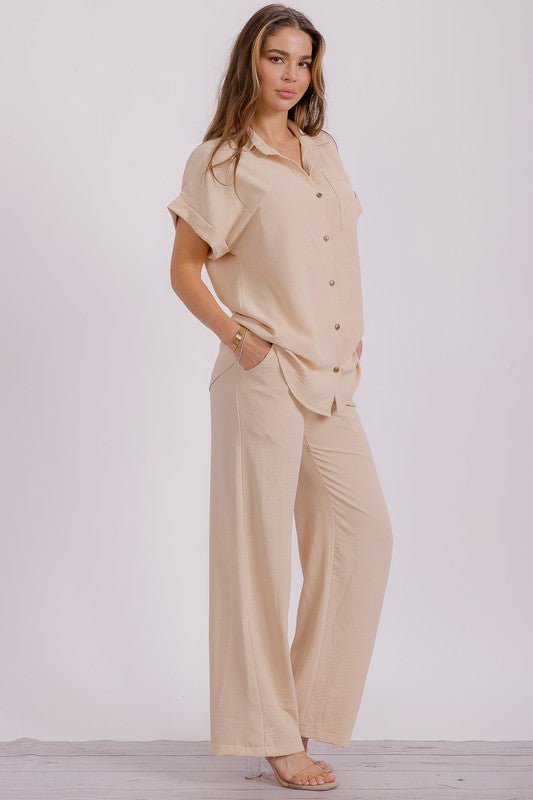 HH776X-S1 PLUS SIZE Two Pieces Shirt and Pants Set