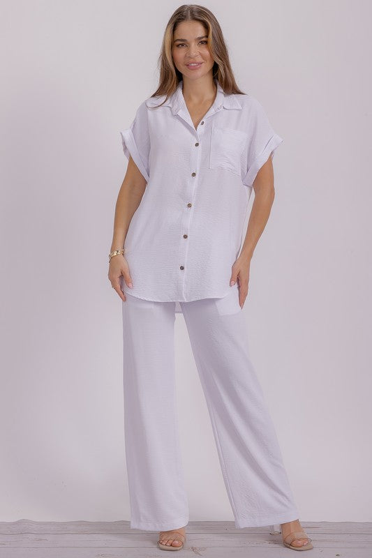 HH776X-S1 PLUS SIZE Two Pieces Shirt and Pants Set
