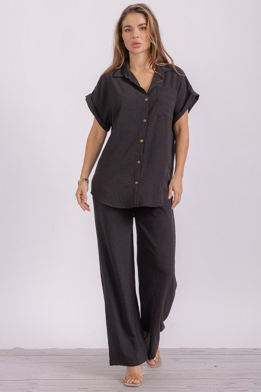 HH776X-S1 PLUS SIZE Two Pieces Shirt and Pants Set