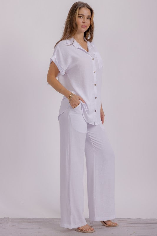 HH776X-S1 PLUS SIZE Two Pieces Shirt and Pants Set